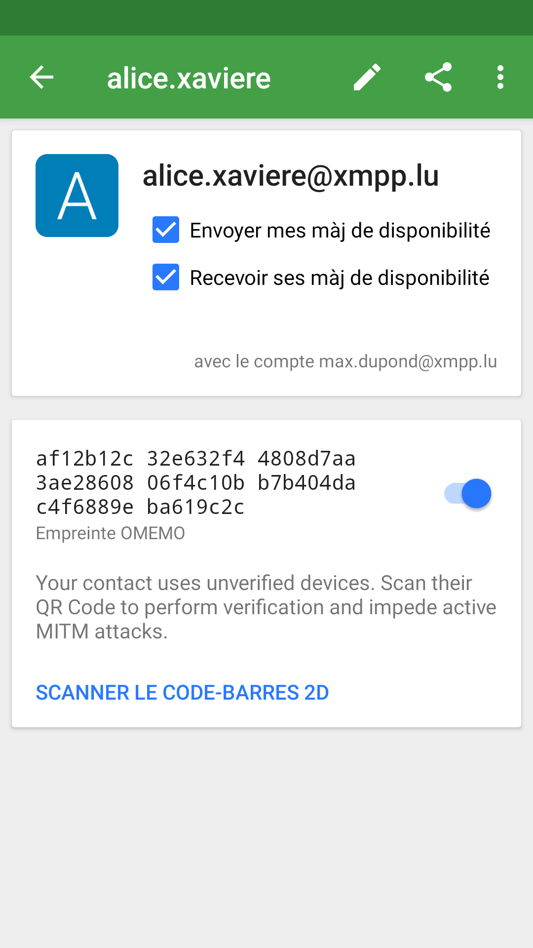 007 conversation OMEMO messagerie instantanee securisee XMPP luxembourg