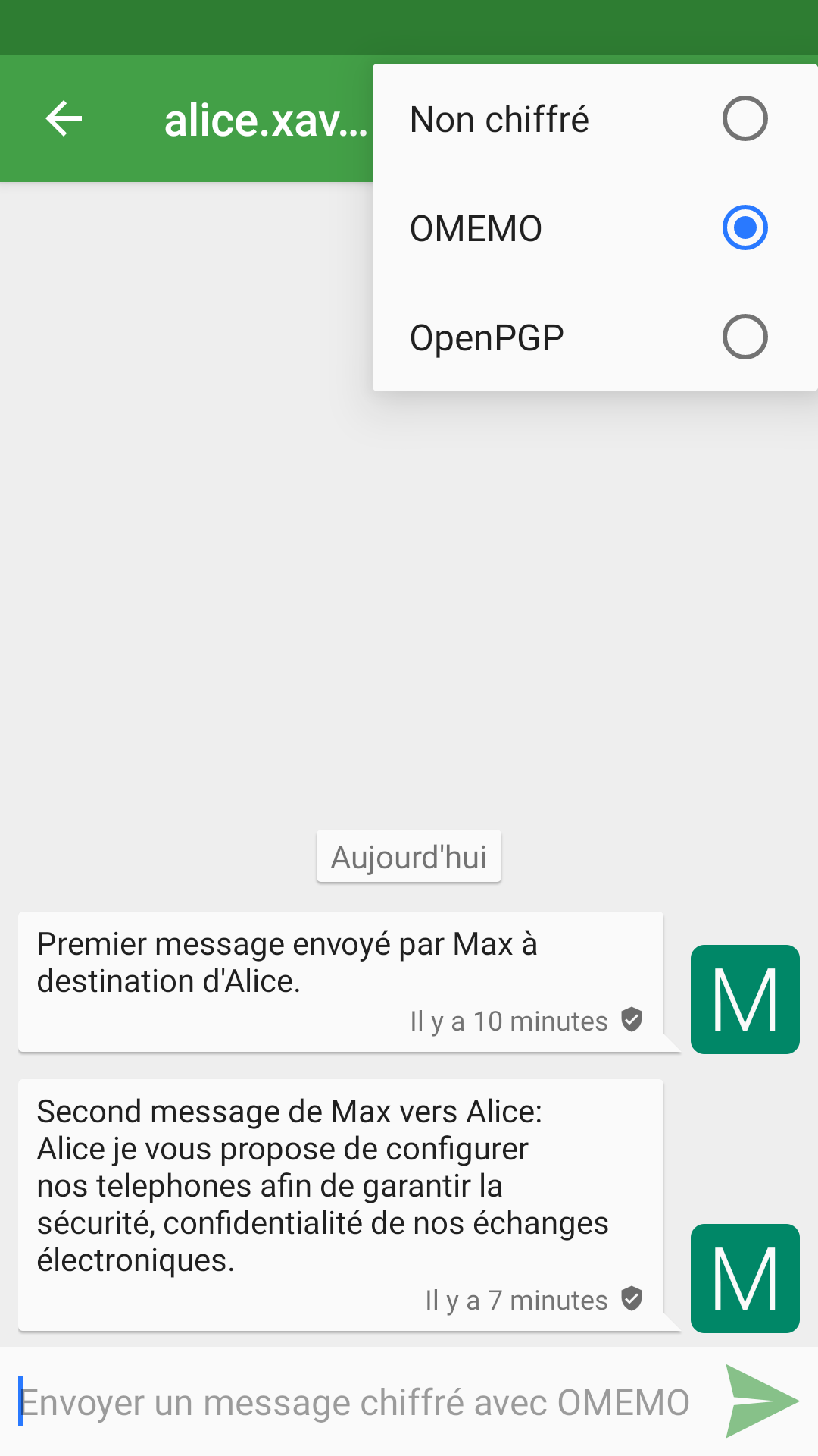 009 conversation OMEMO messagerie instantanee securisee XMPP luxembourg