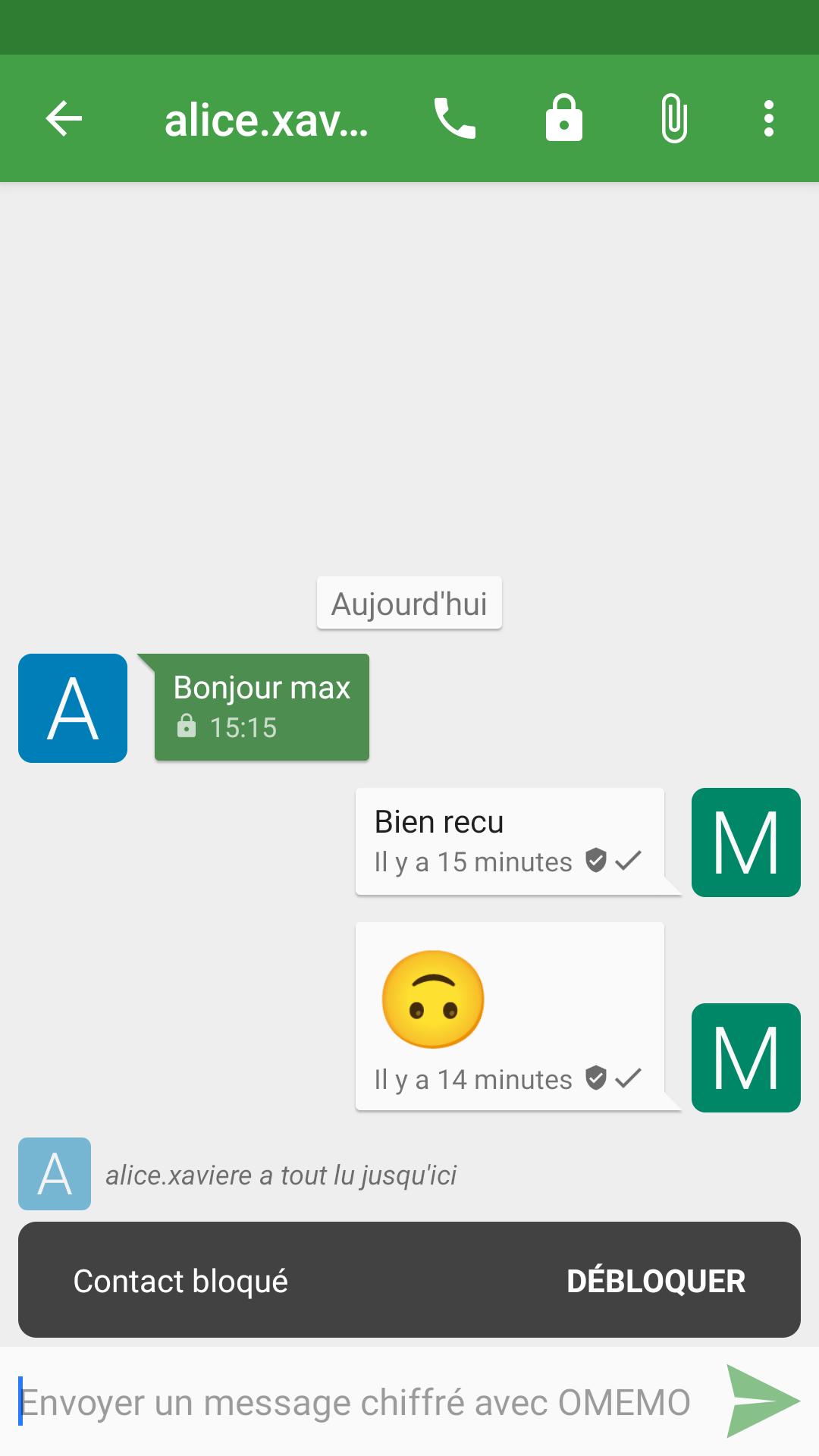 005 bloquer messagerie instantanee contact existant logiciel conversation